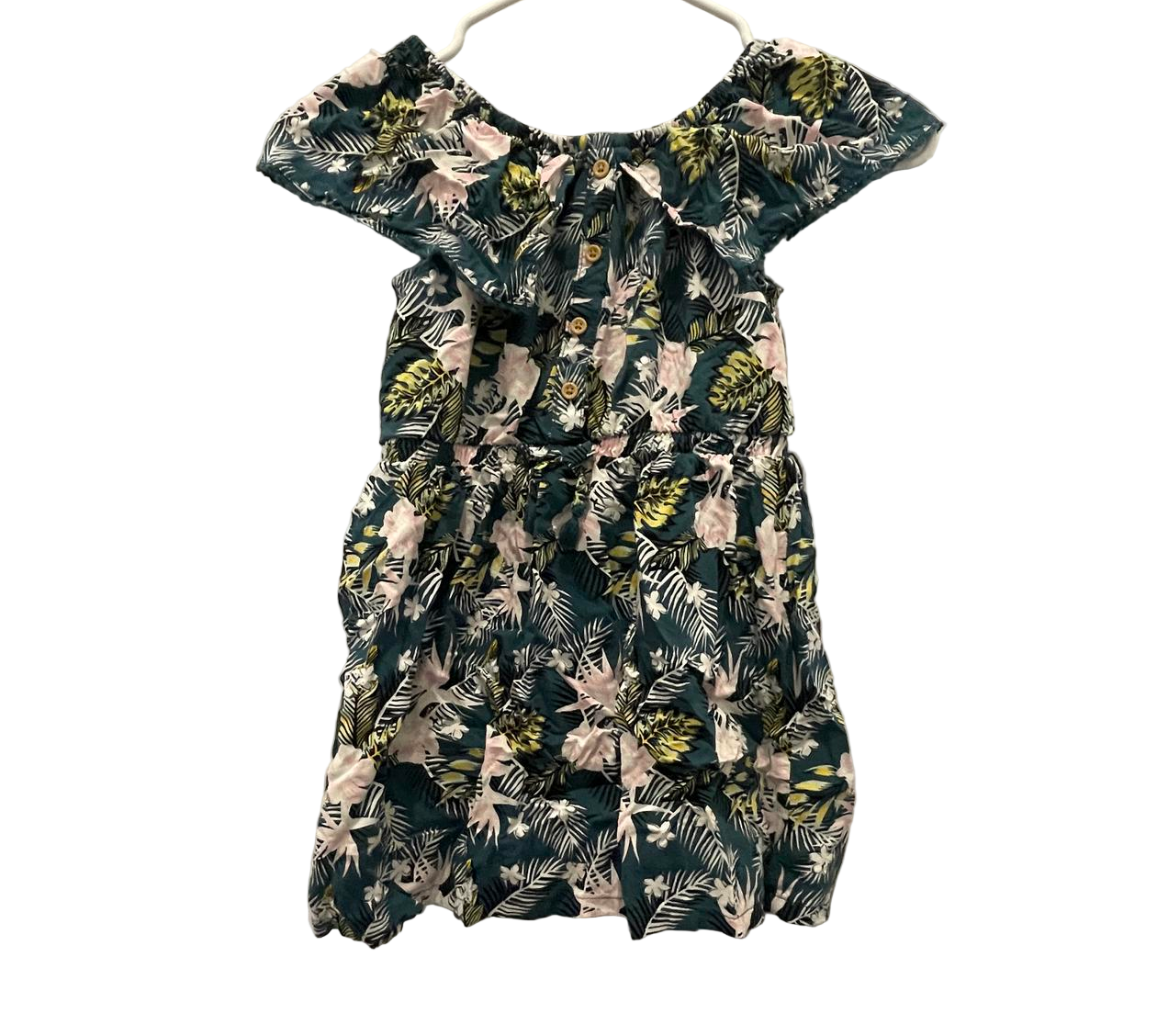 Art Class Girls Off The Shoulder Dress - Green - Size 5T - VG