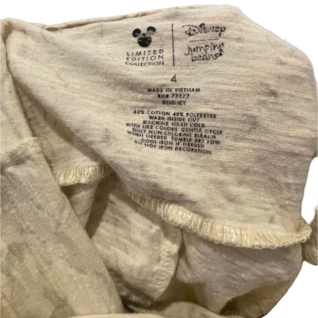 Used Disney Princess Belle Little Girls Dress - Beauty And The Beast Glitter | Size 4