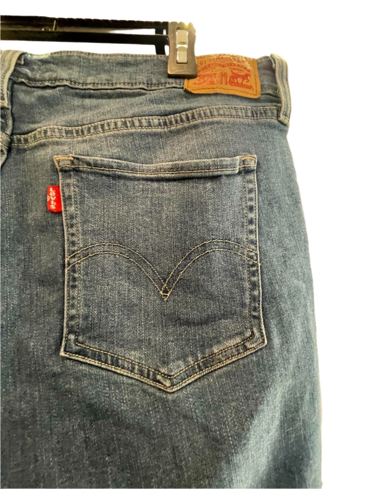 Levi Strauss Womens Jeans 414 Flare Relaxed Straight - Blue - 18W - Very Good - Pic 10