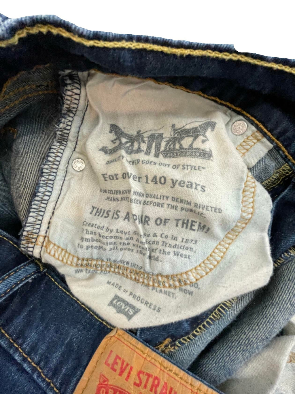 Levi Strauss Mens Jeans 511 Dark Wash Straight Regular - Blue - 32X30 - Very Good - Pic 10