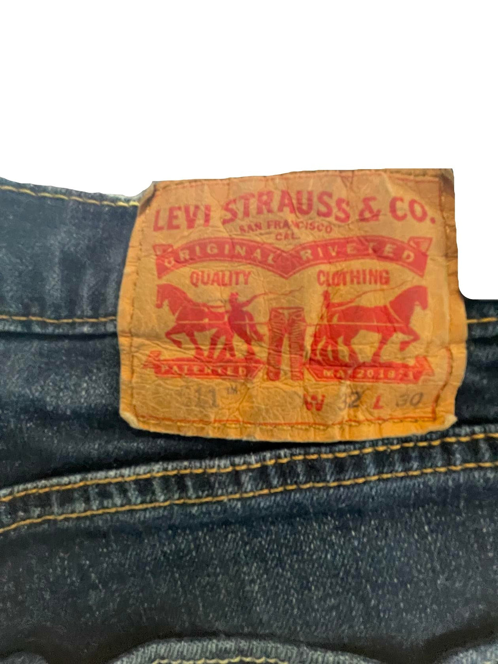 Levi Strauss Mens Jeans 511 Dark Wash Straight Regular - Blue - 32X30 - Very Good - Pic 7