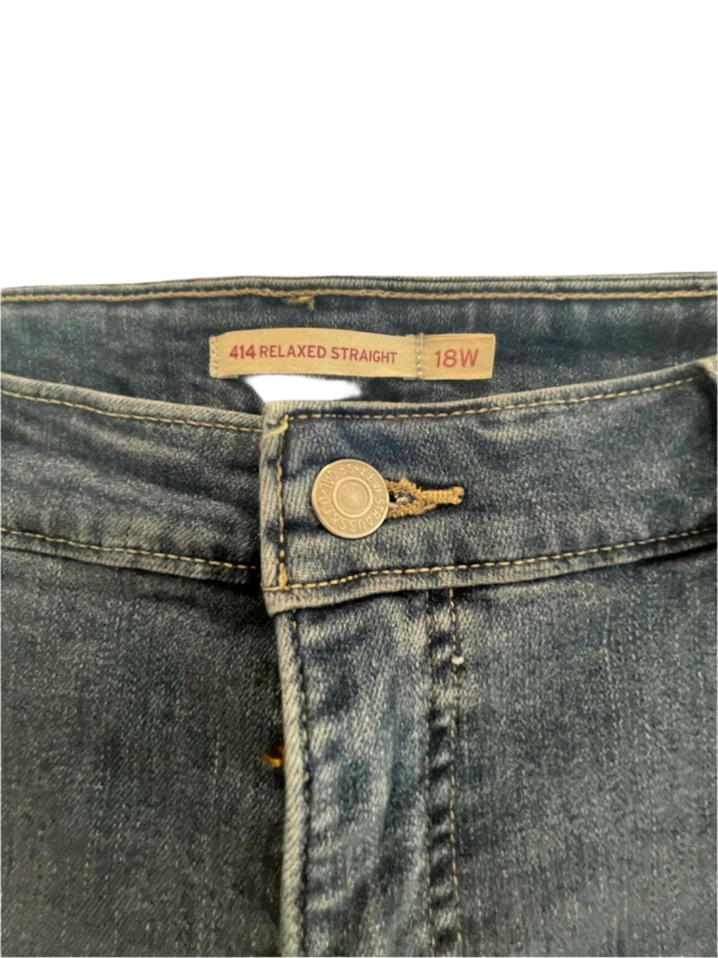 Levi Strauss Womens Jeans 414 Flare Relaxed Straight - Blue - 18W - Very Good - Pic 5