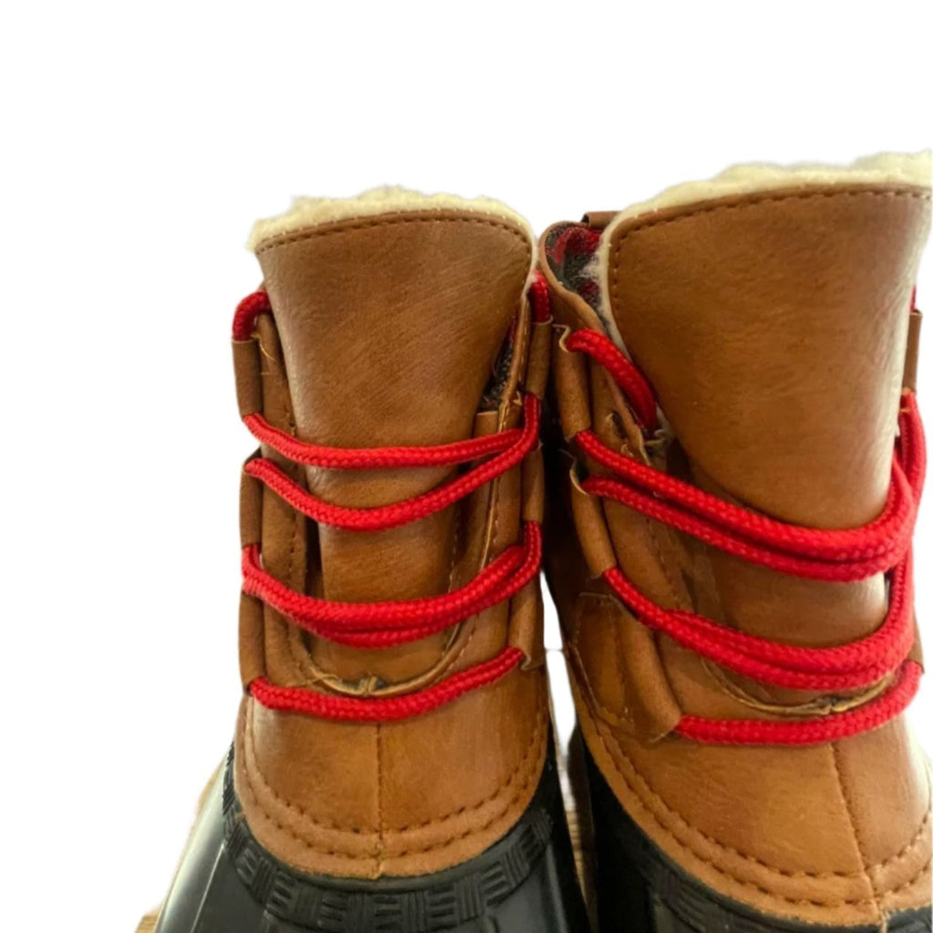 Used Magellan Womens Duck Boots - Fleece Lined Leather | Brown/Black | 7M