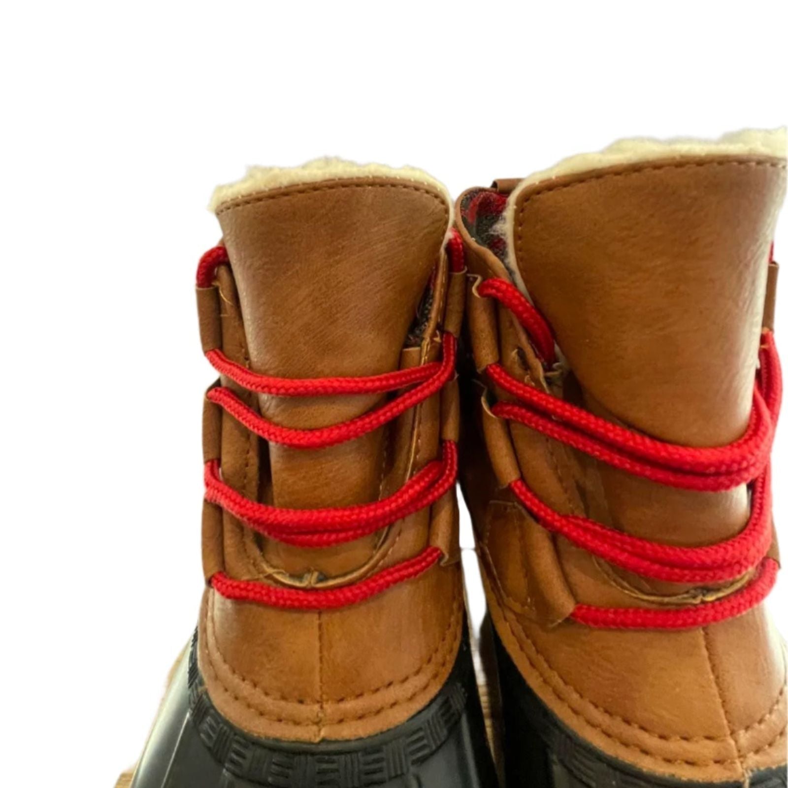 Used Magellan Womens Duck Boots - Fleece Lined Leather | Brown/Black | 7M