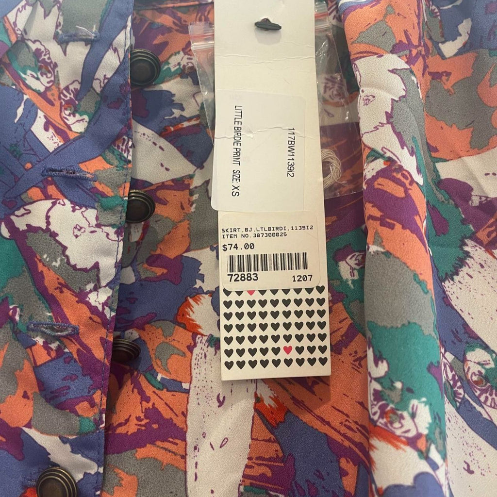 Used Bluejuice Womens Mini Skirt - Birdie Print Aussie | Multi-Color | XS