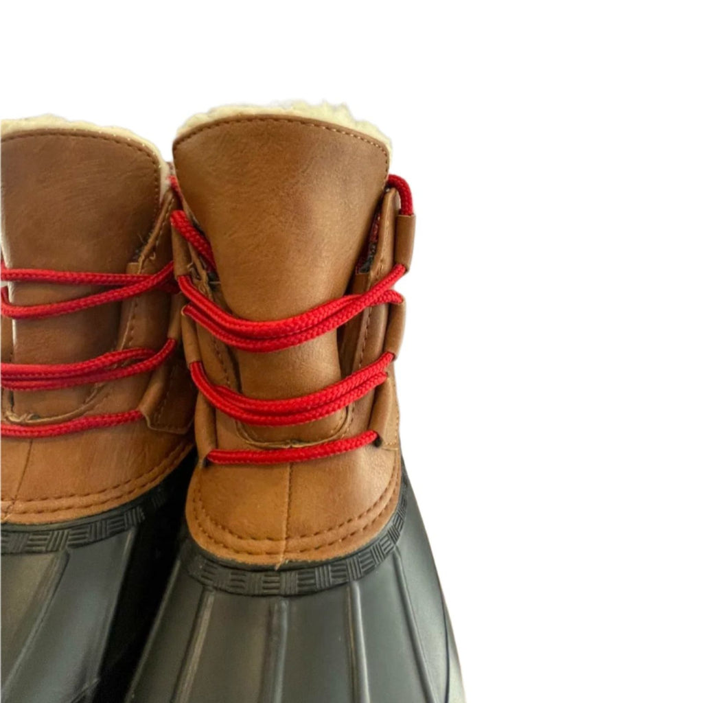 Used Magellan Womens Duck Boots - Fleece Lined Leather | Brown/Black | 7M