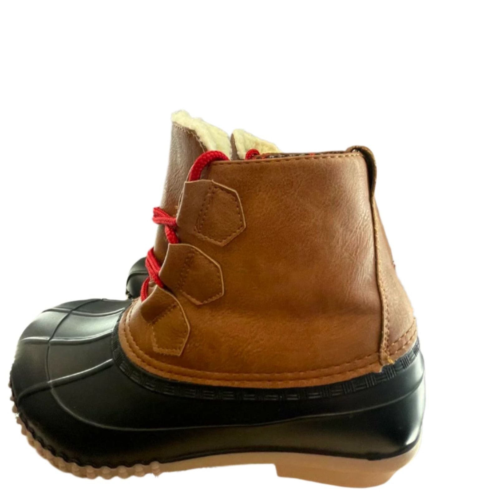 Used Magellan Womens Duck Boots - Fleece Lined Leather | Brown/Black | 7M