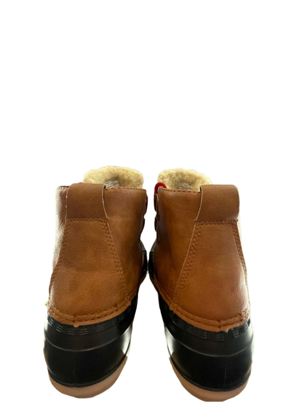 Magellan Womens Duck Boots Fleece Lined Leather - Brown Black - 7M - Very Good - Pic 4