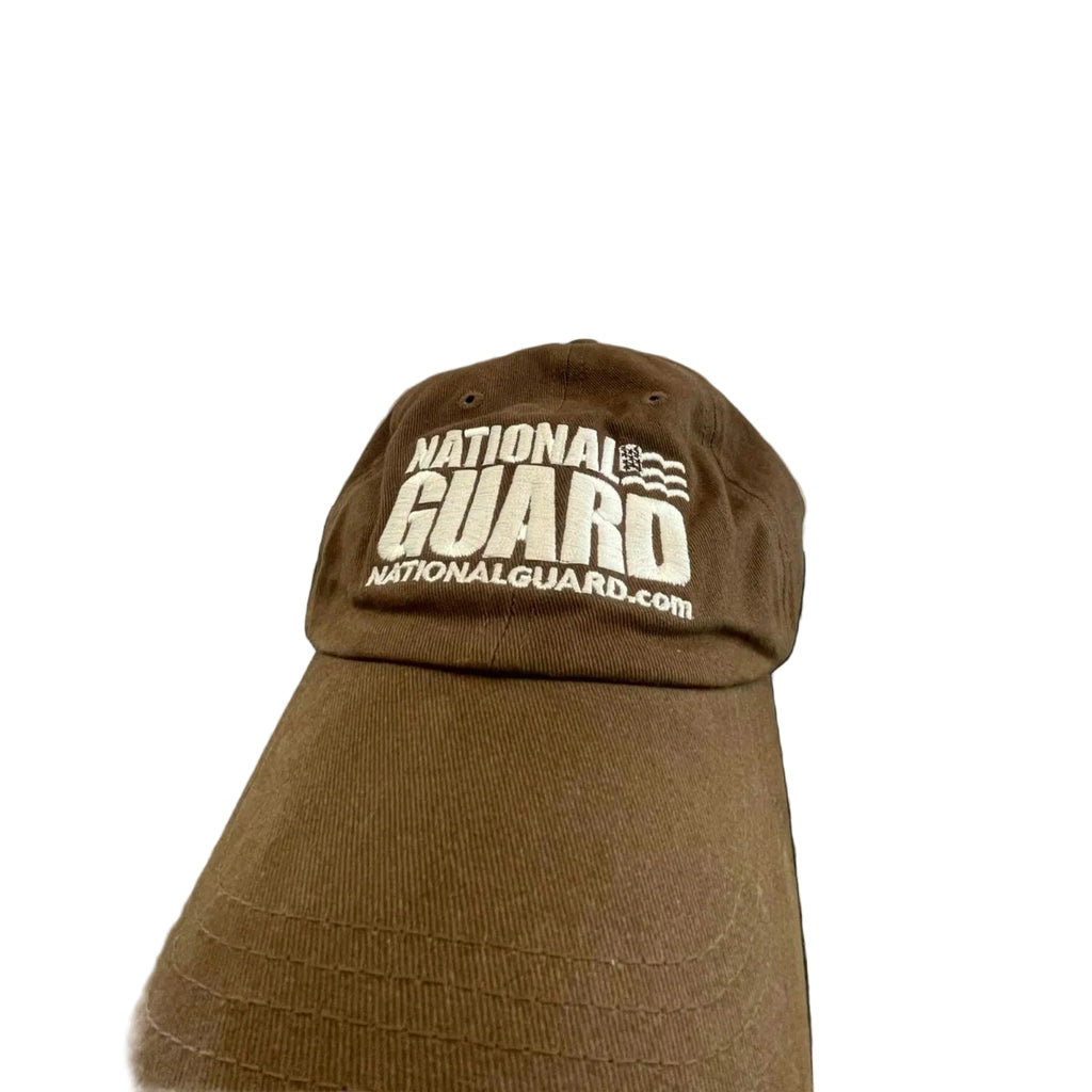 Used National Guard Military Unisex Adult Baseball Cap | Brown | Adjustable
