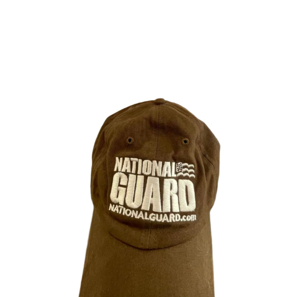 Used National Guard Military Unisex Adult Baseball Cap | Brown | Adjustable