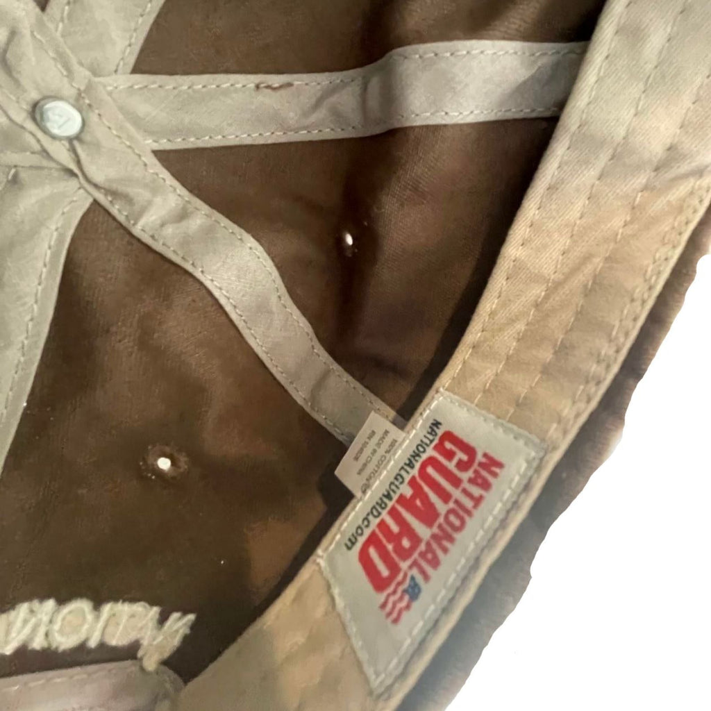 Used National Guard Military Unisex Adult Baseball Cap | Brown | Adjustable