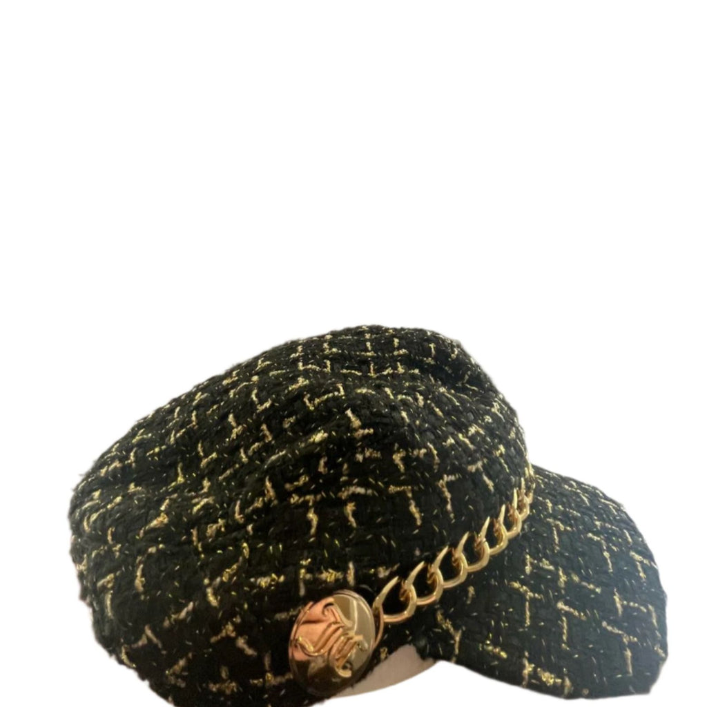 Used Juicy Couture Womens Newsboy Hat | Black | One Size