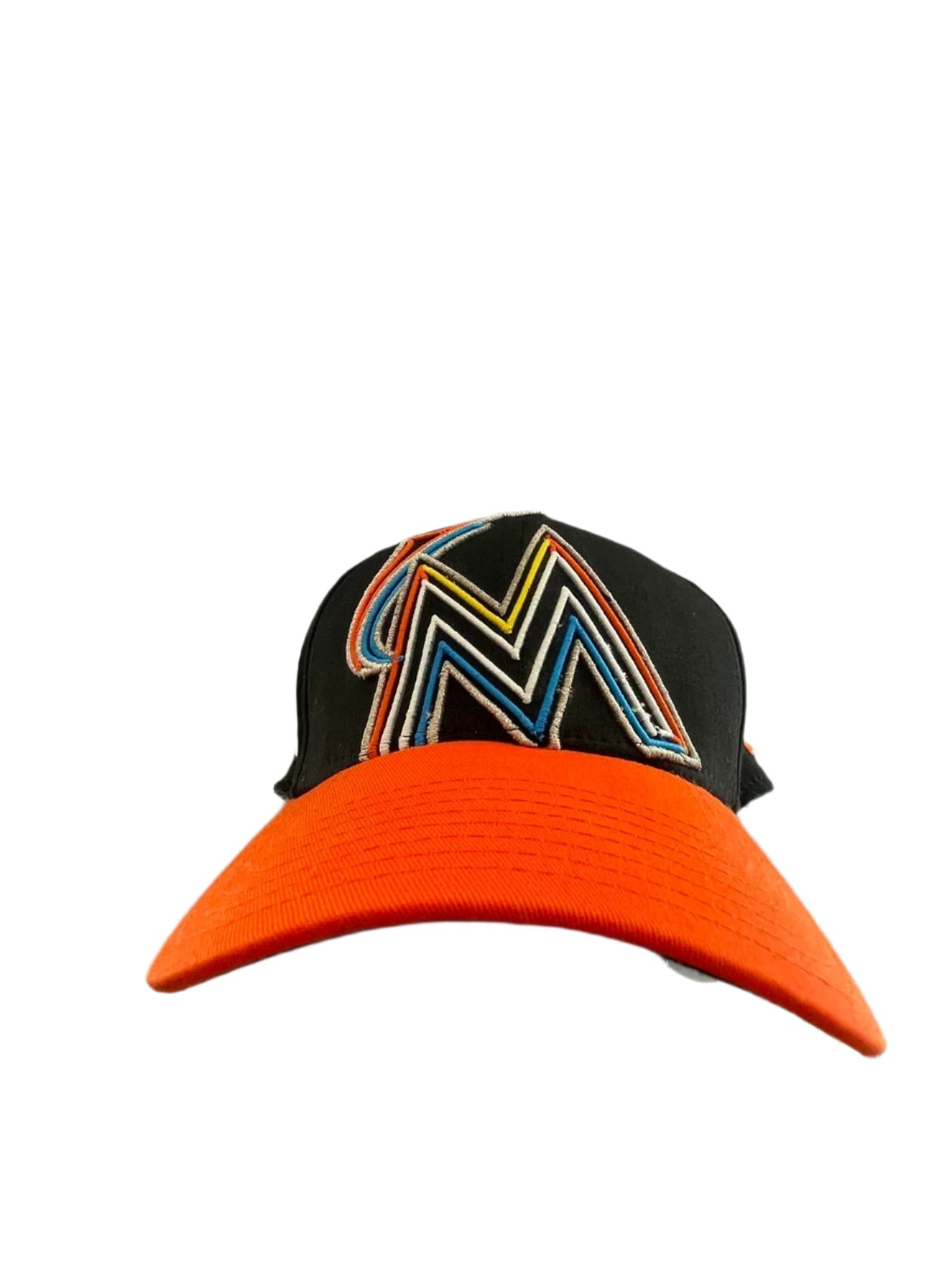 NEW ERA Mens Snapback Cap Miami Marlins MLB Team 2017 ASG Logo - Black/Orange - M/L - Like New - Pic 5