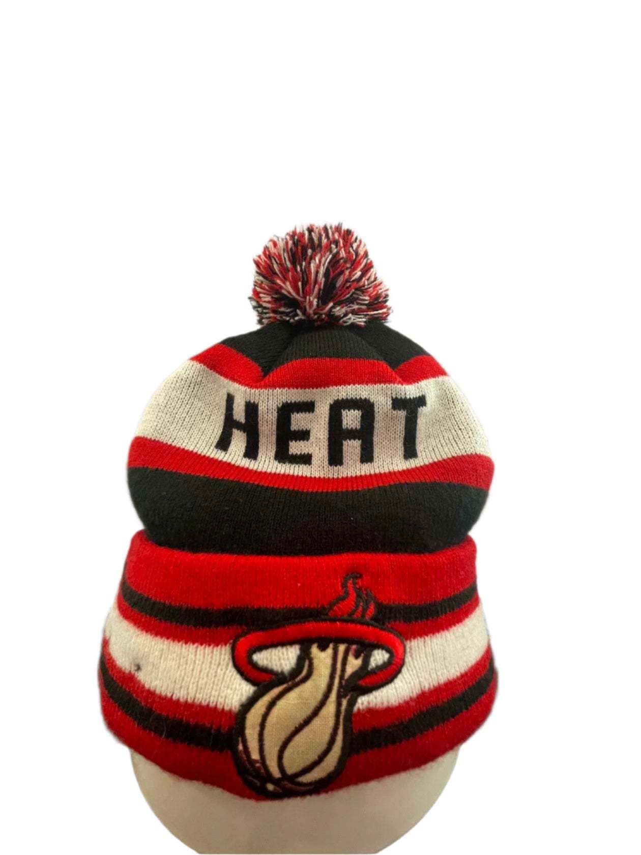 NEW ERA Unisex Beanie NBA Miami Heat Cuffed - Black/Red/White - Universal - Like New - Pic 2