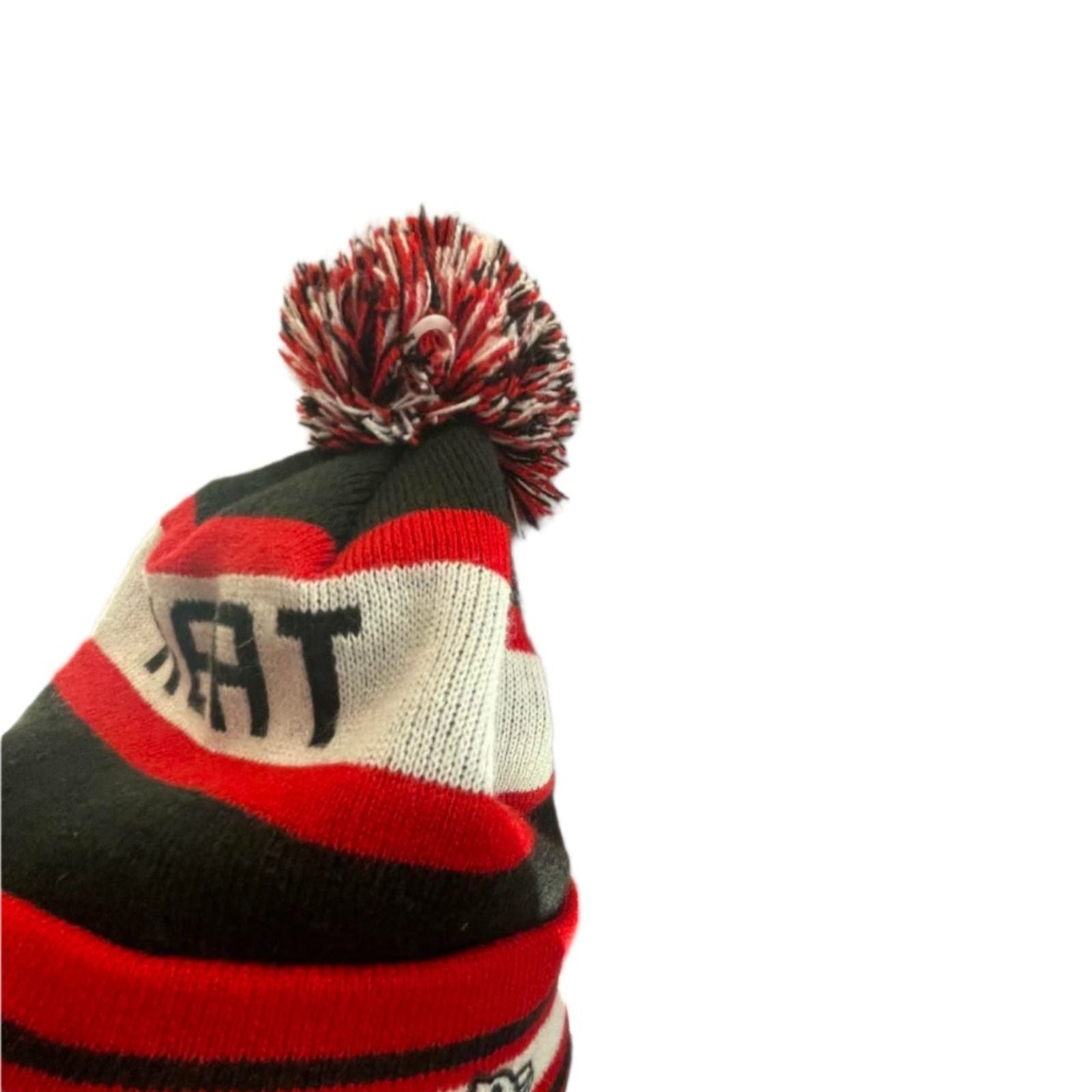 Used NBA Miami Heat Unisex Adult Beanie By New Era - Cuffed | Black/Red/White | One Size