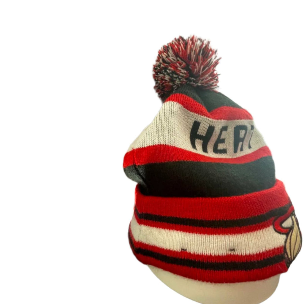 Used NBA Miami Heat Unisex Adult Beanie By New Era - Cuffed | Black/Red/White | One Size