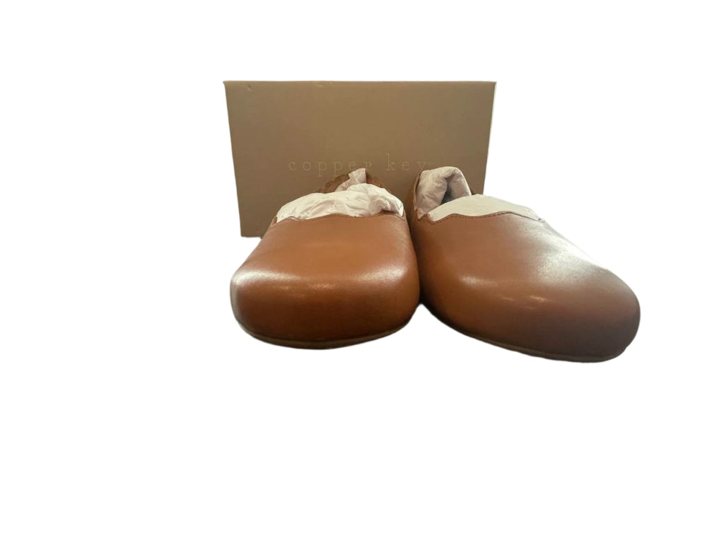 Copper Key Womens Flats Shoes Lovely leather Scalloped Brown Cara Luggage - Brown - 10W - Like New - Pic 4