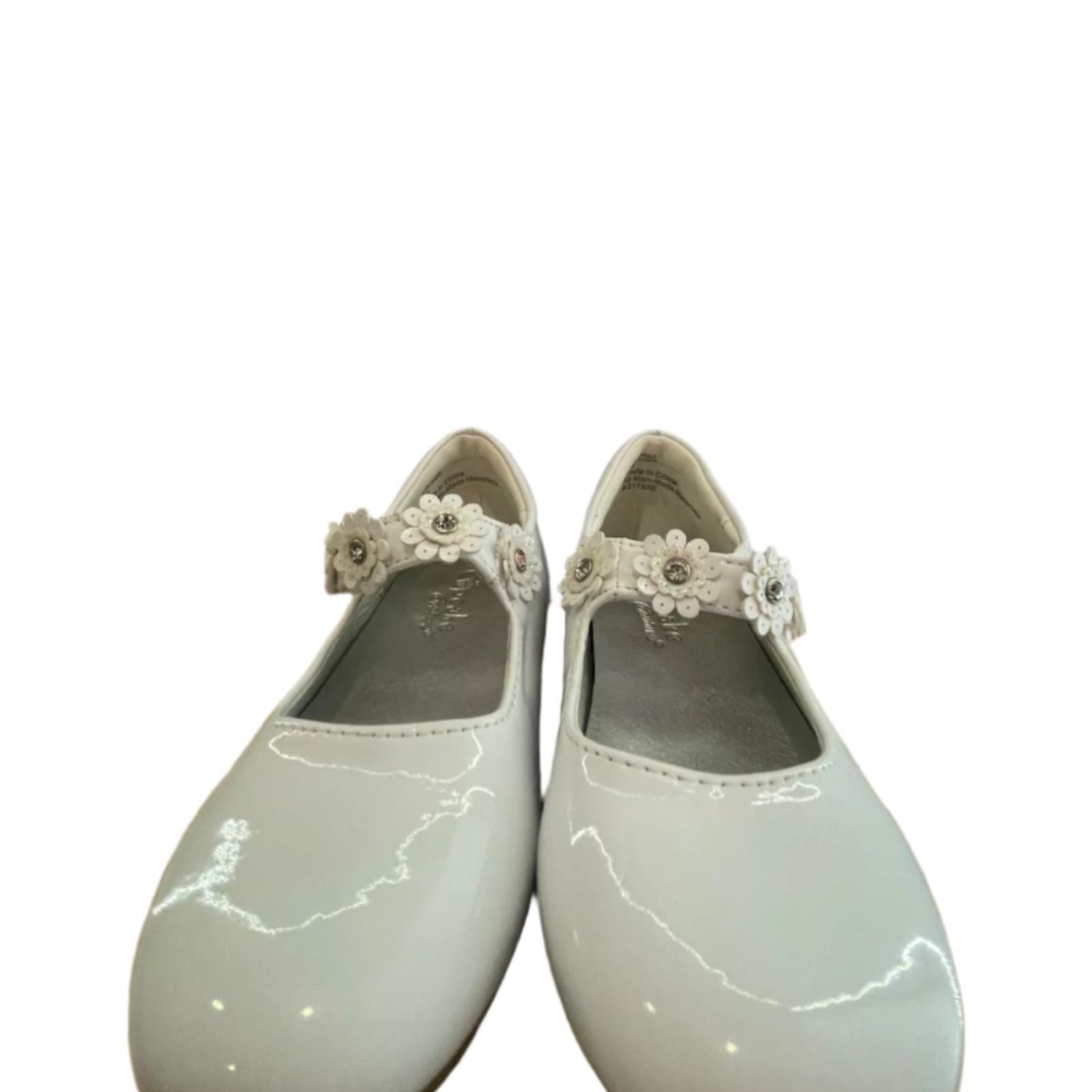 Used Cupcake Couture Little Girls Strap Shoes - Floral | White | 8M