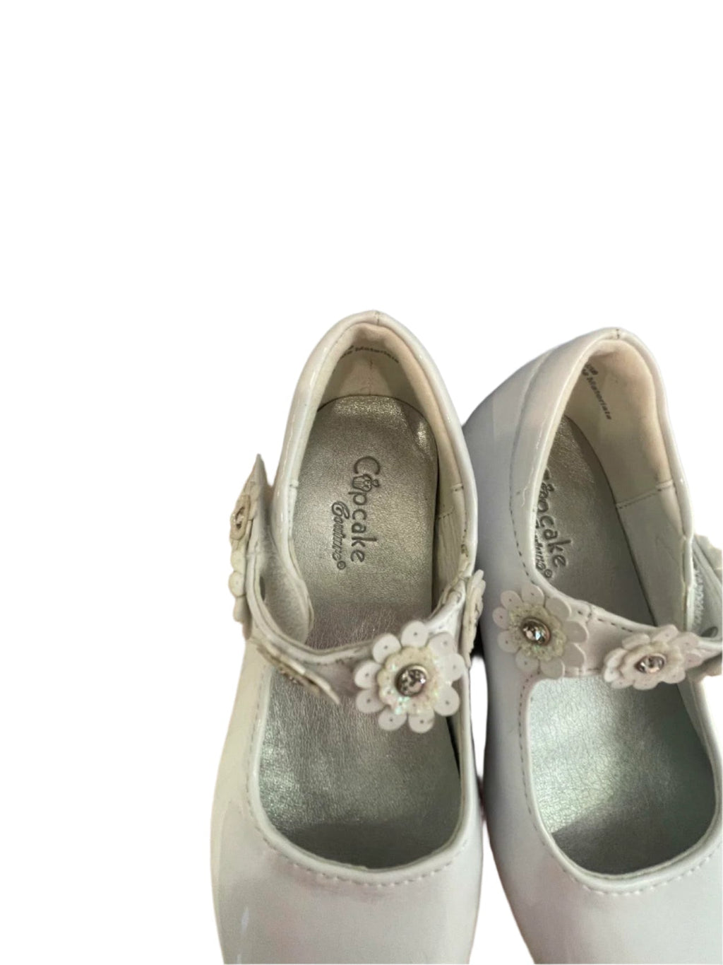 Cupcake Couture Kids Strap Shoes Floral - White - 8M - Very Good - Pic 8