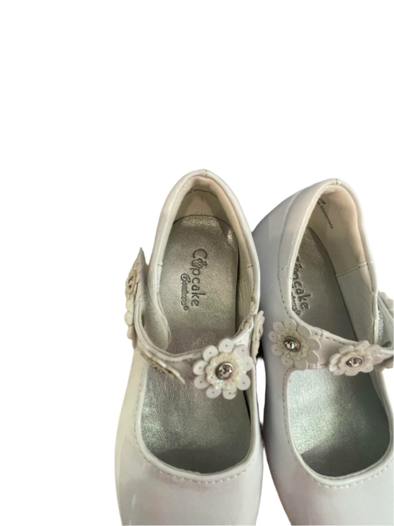 Cupcake Couture Kids Strap Shoes Floral - White - 8M - Very Good - Pic 8