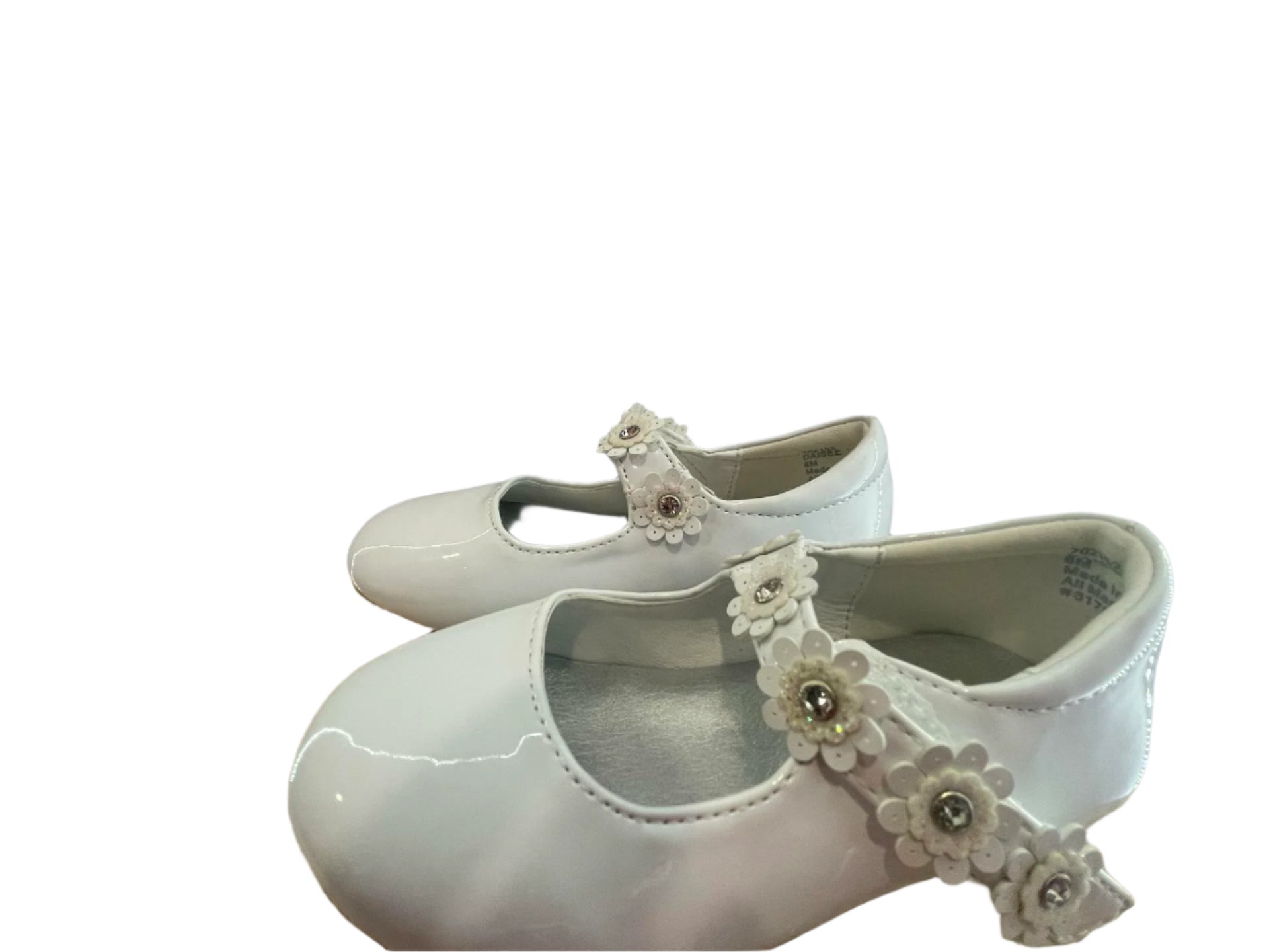 Cupcake Couture Kids Strap Shoes Floral - White - 8M - Very Good - Pic 2