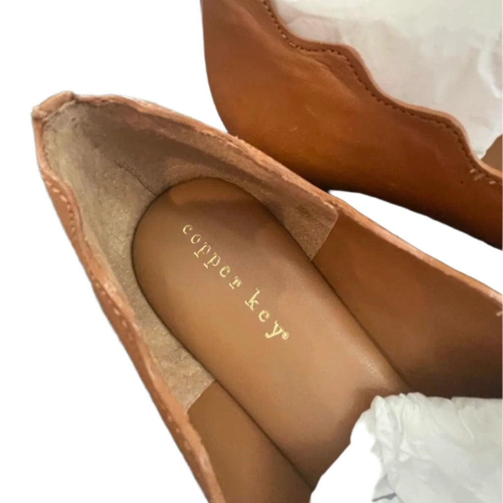 Used Copper Key Womens Flats - Lovely Leather | Brown | 10W