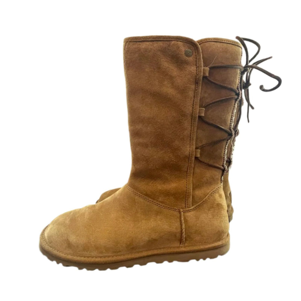 Used Ugg Womens Boots - Tall Braided Tasman | Chestnut Brown | 8