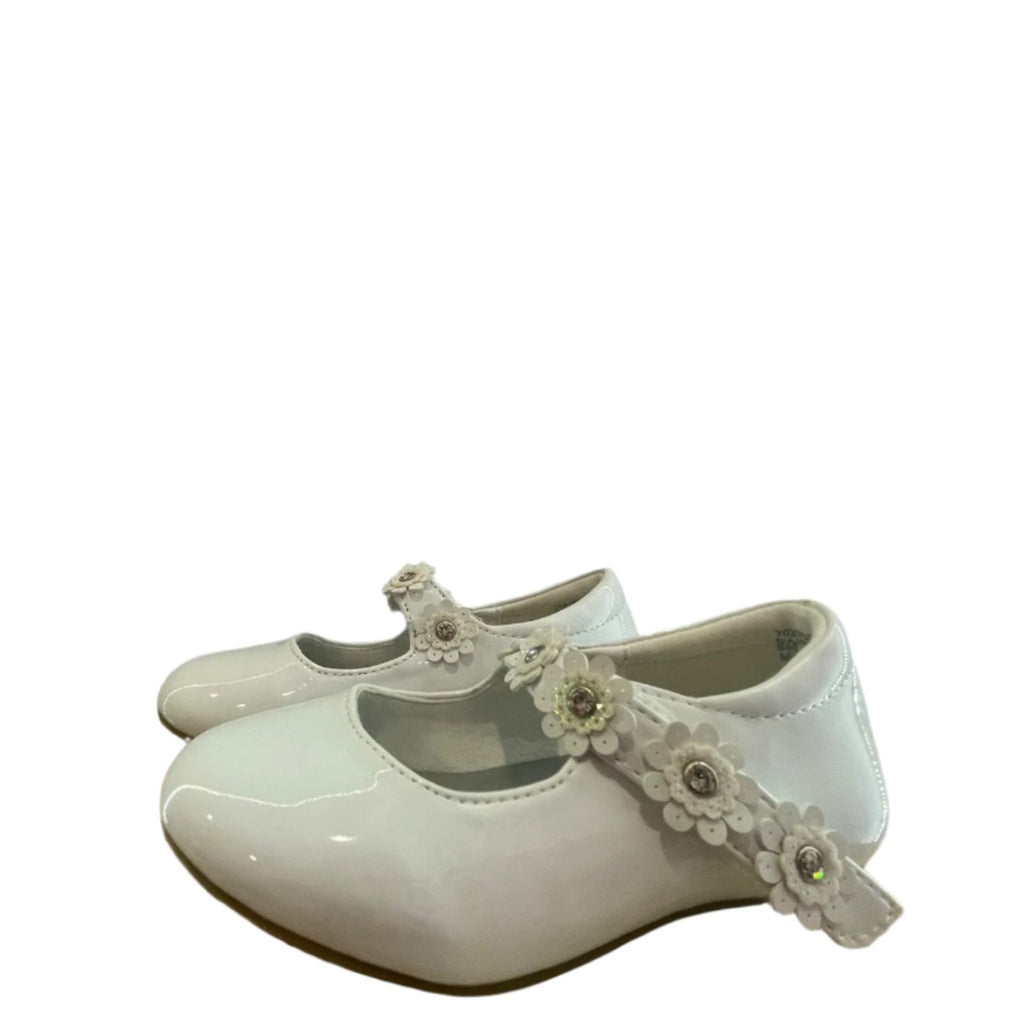Used Cupcake Couture Little Girls Strap Shoes - Floral | White | 8M