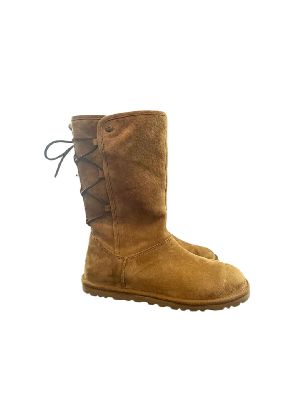 UGG Womens Boots Tall Braided Tasman Chestnut - Brown - 8 - Very Good - Pic 5