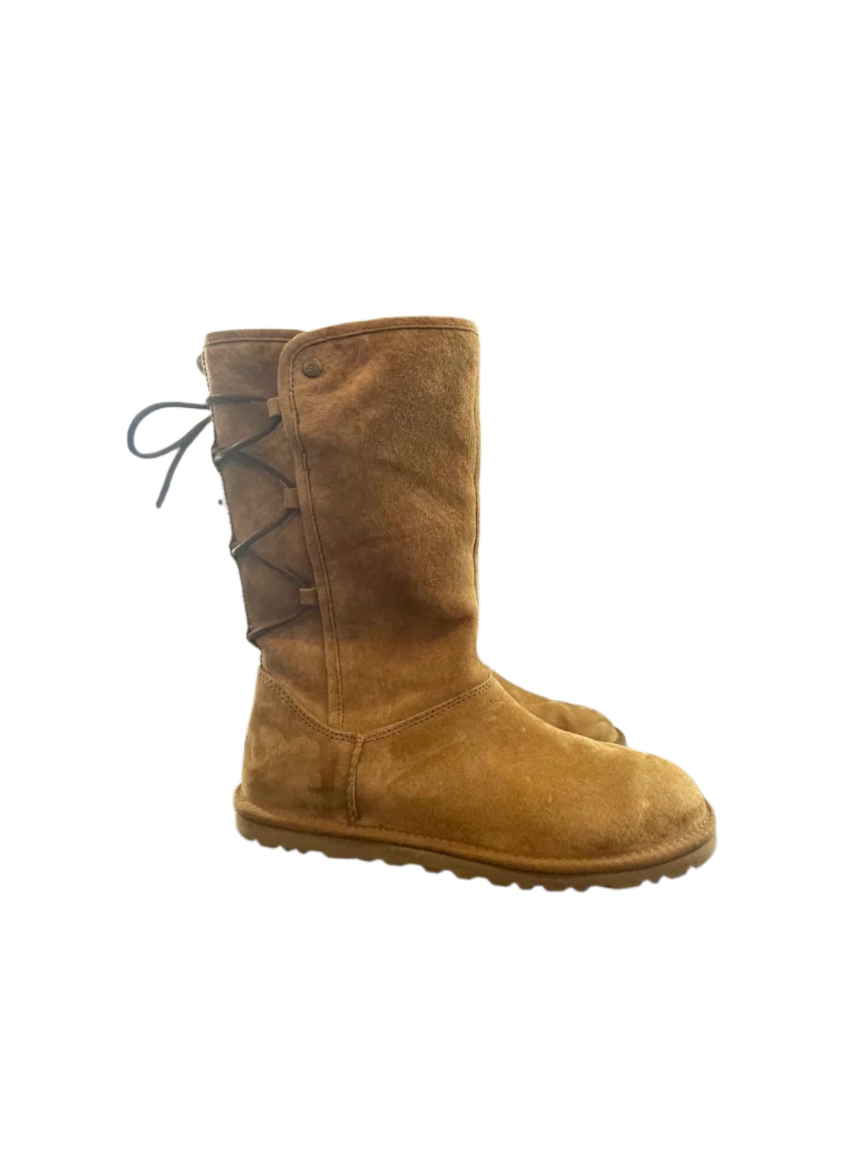 UGG Womens Boots Tall Braided Tasman Chestnut - Brown - 8 - Very Good - Pic 5