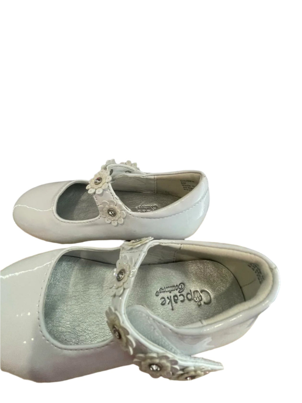 Cupcake Couture Kids Strap Shoes Floral - White - 8M - Very Good - Pic 4