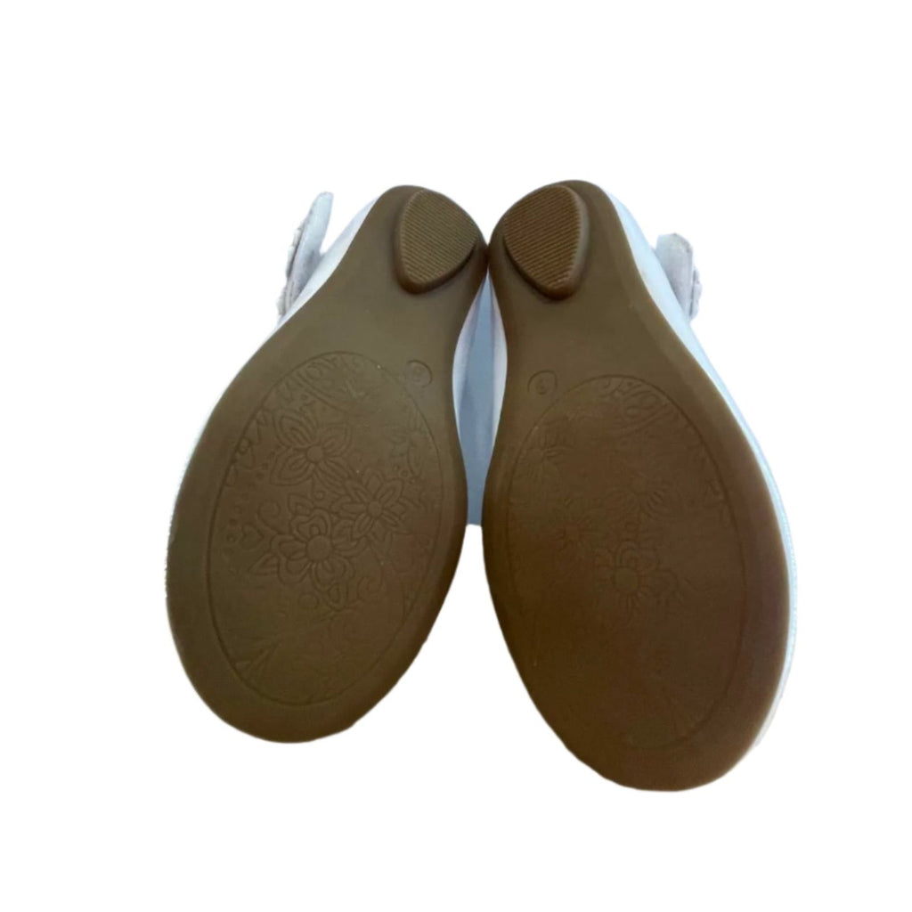 Used Cupcake Couture Little Girls Strap Shoes - Floral | White | 8M