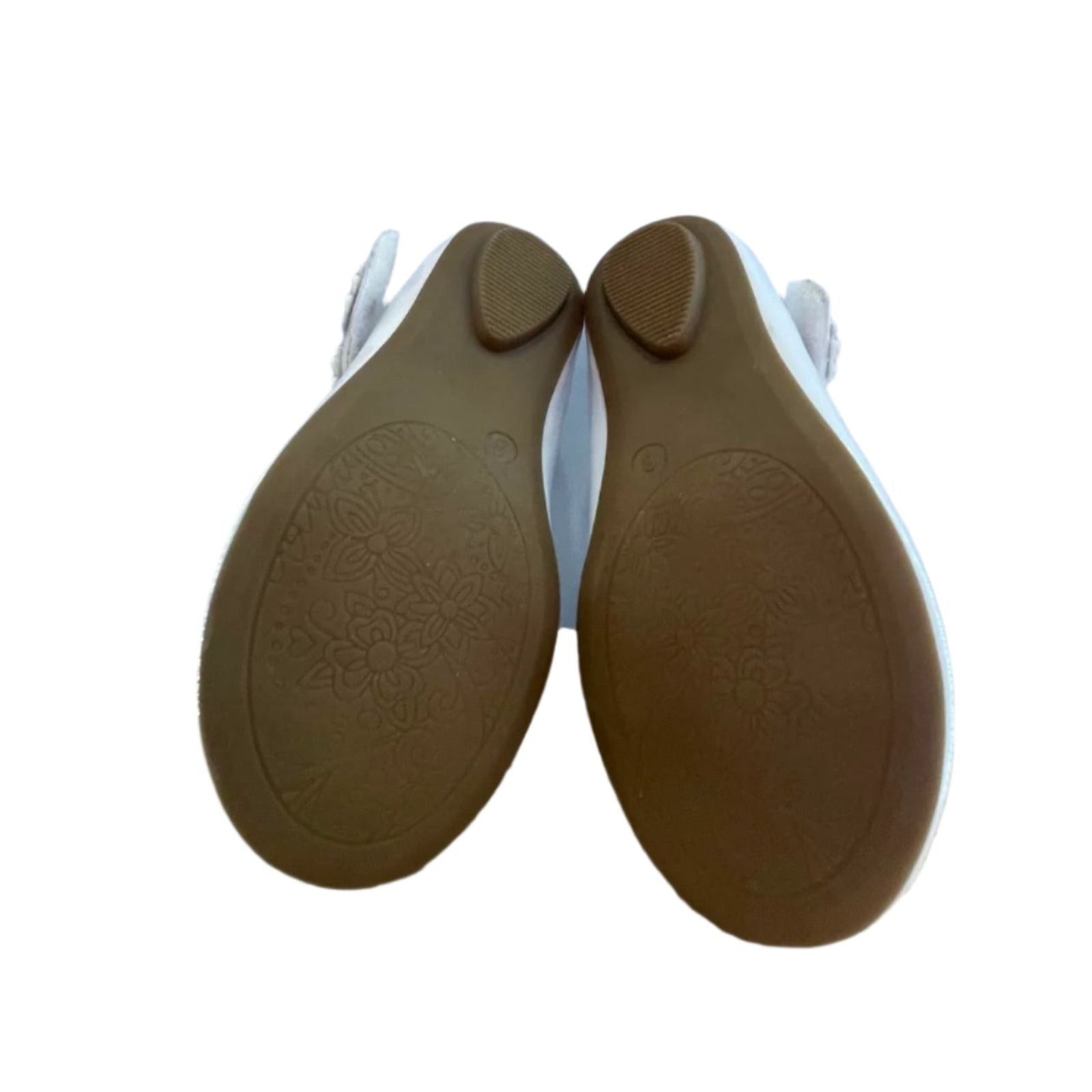 Used Cupcake Couture Little Girls Strap Shoes - Floral | White | 8M