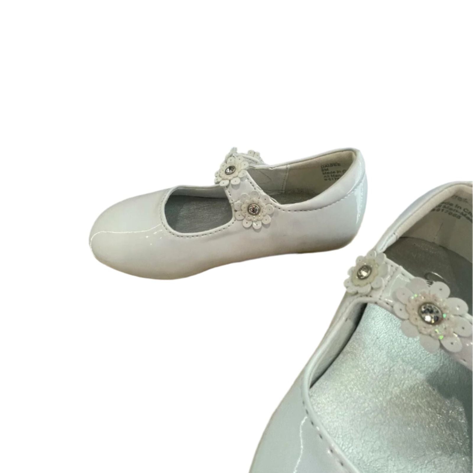 Used Cupcake Couture Little Girls Strap Shoes - Floral | White | 8M