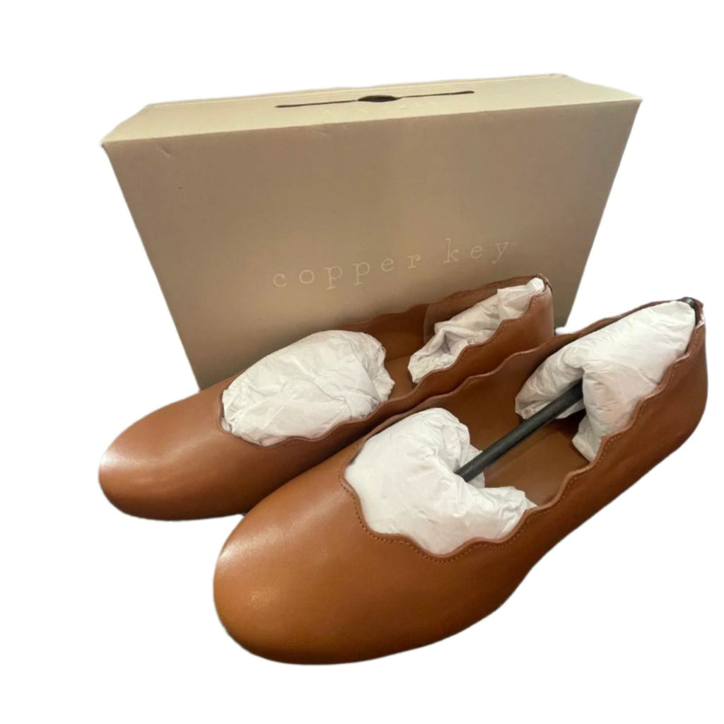 Used Copper Key Womens Flats - Lovely Leather | Brown | 10W