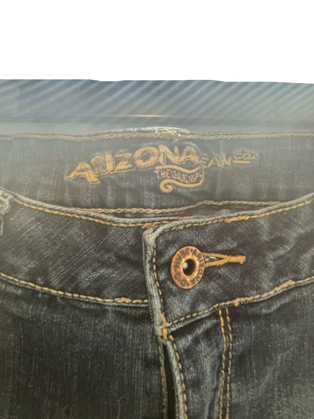 Womens Arizona Jean Company Skinny Jeans Dark Wash - Size 13 Average - Blue - Very Good - Pic 3