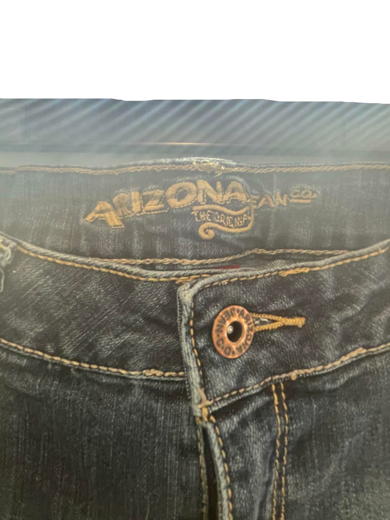 Womens Arizona Jean Company Skinny Jeans Dark Wash - Size 13 Average - Blue - Very Good - Pic 3