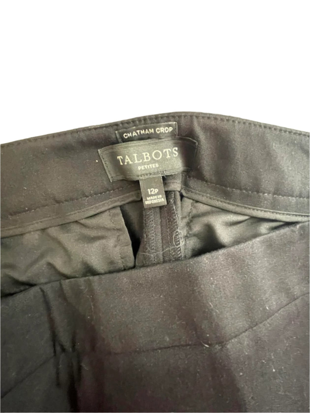 Talbots Womens Capri Pants Chatham Crop Side Zip Petite - Black - 12P - Very Good - Pic 4