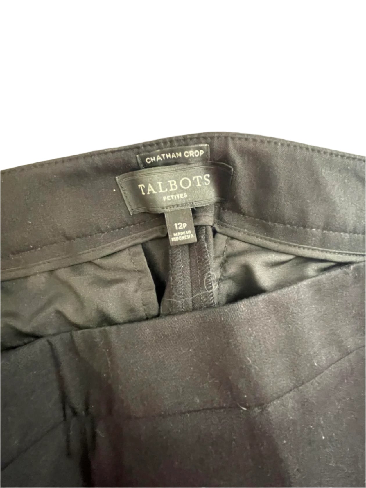 Talbots Womens Capri Pants Chatham Crop Side Zip Petite - Black - 12P - Very Good - Pic 4