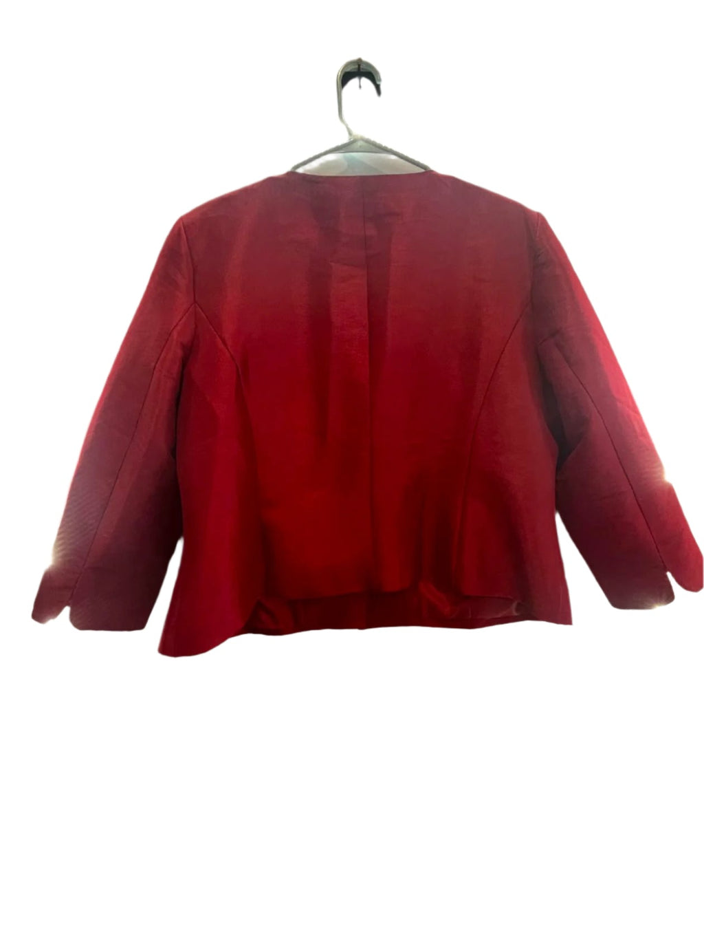 Nicolette Womens Blazer Ruffles Bedazzled Buttons Formal Casual - Red - 18 - Very Good - Pic 8