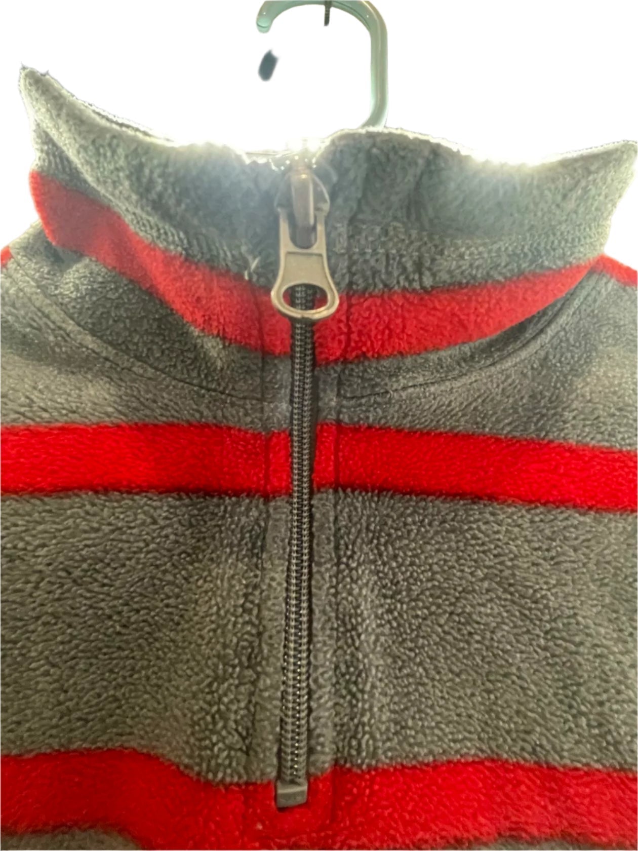 Children's Place Kids Pullover Zipper Striped - Gray  - 5/6 - Very Good - Pic 6