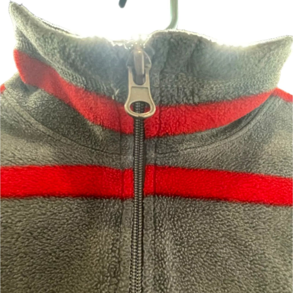 Used Children's Place Boys Pullover - Striped Zip-Up | Gray | 5/6