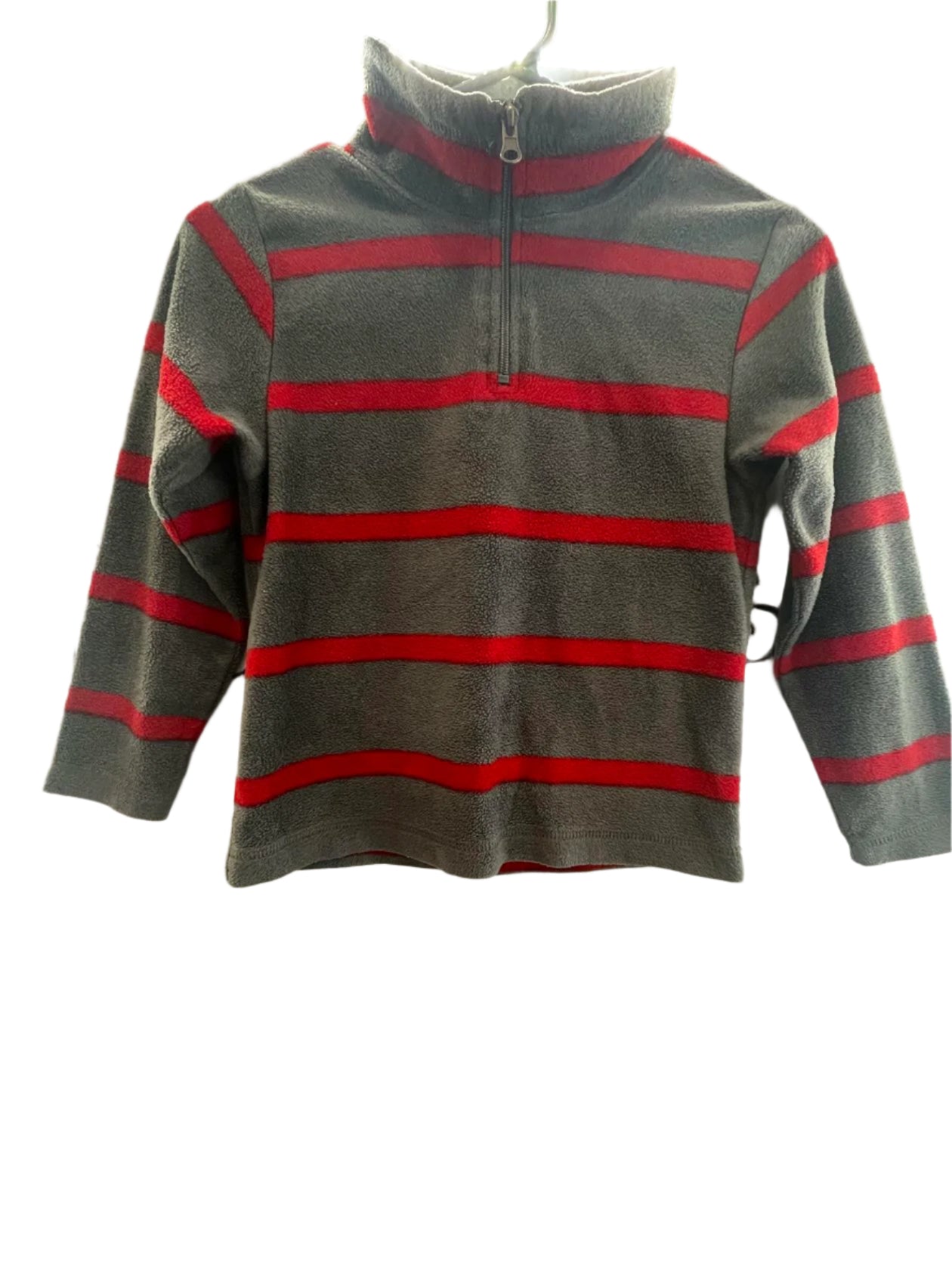 Children's Place Kids Pullover Zipper Striped - Gray  - 5/6 - Very Good - Pic 2