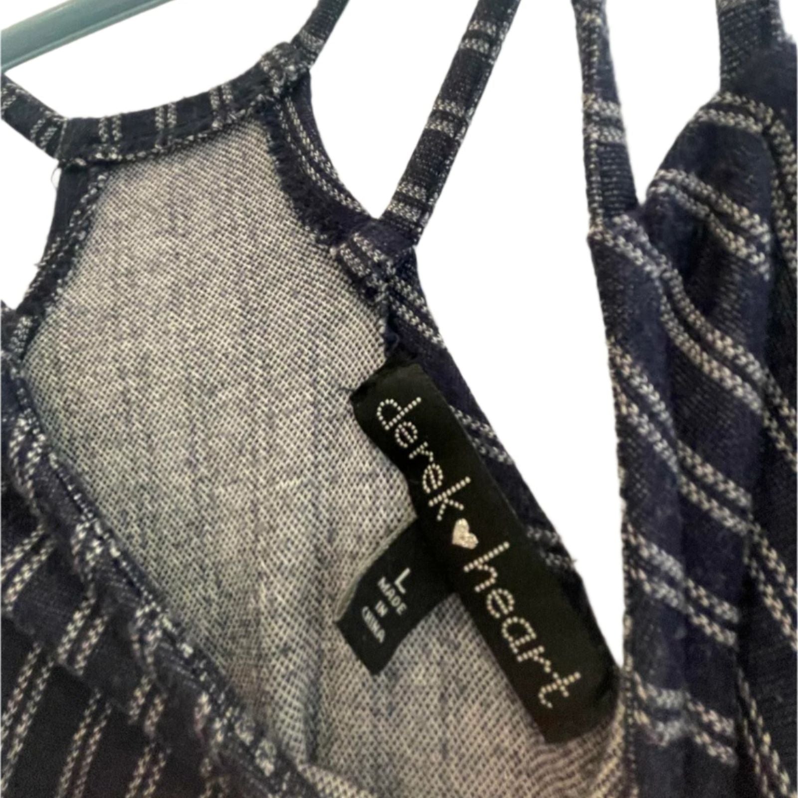 Used Derek Heart Womens Maxi Dress Striped | Blue | Large