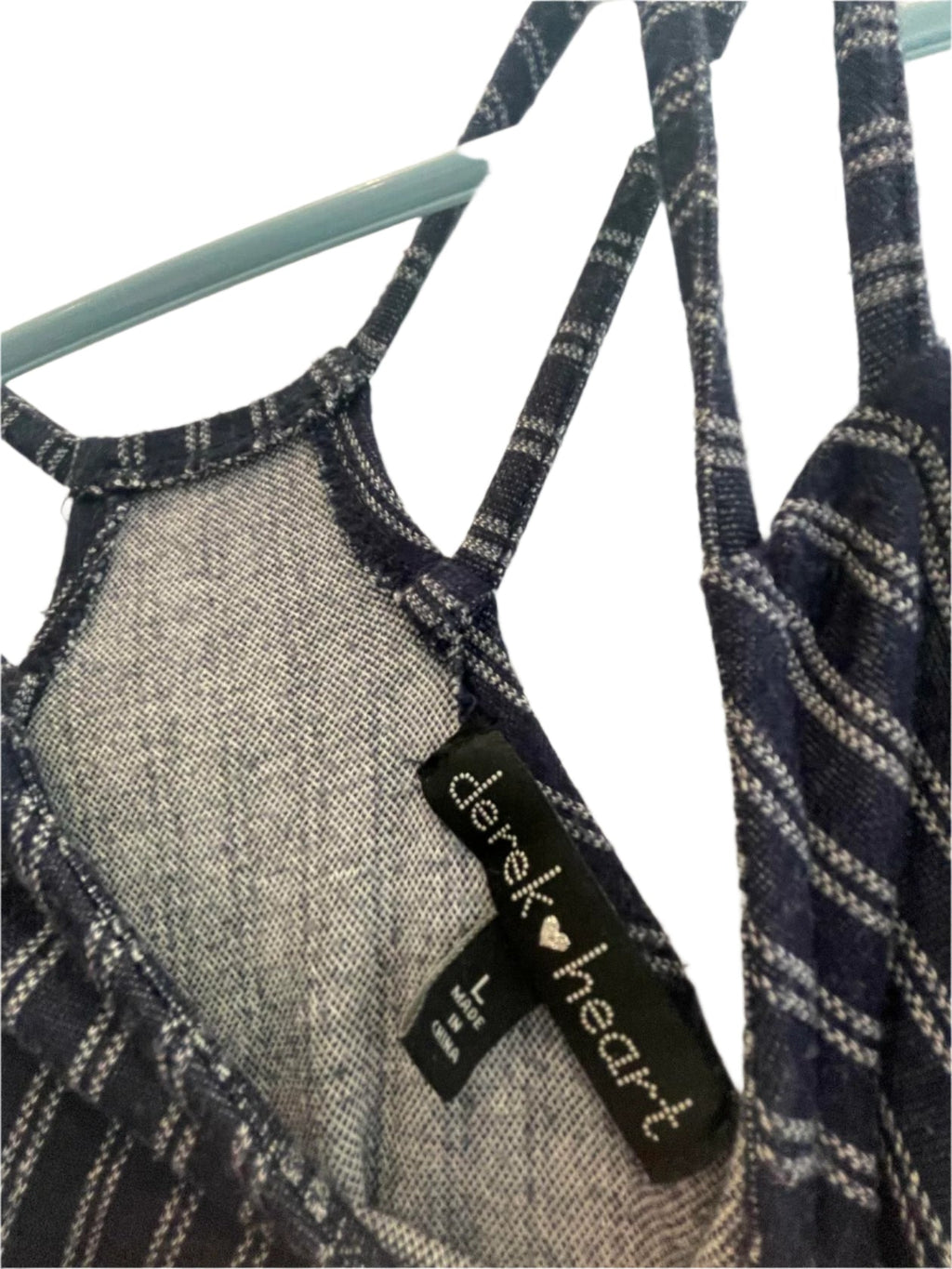 Derek Heart Womens Dress Striped Maxi Strap - Blue - Large - Very Good - Pic 6