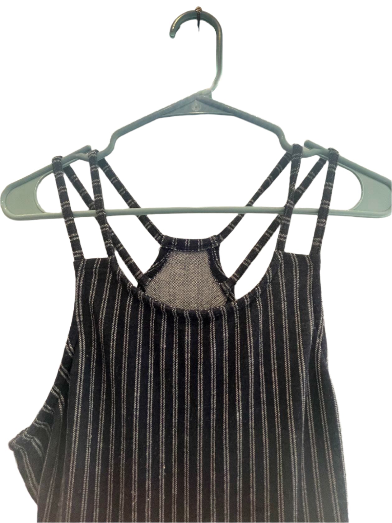 Derek Heart Womens Dress Striped Maxi Strap - Blue - Large - Very Good - Pic 2