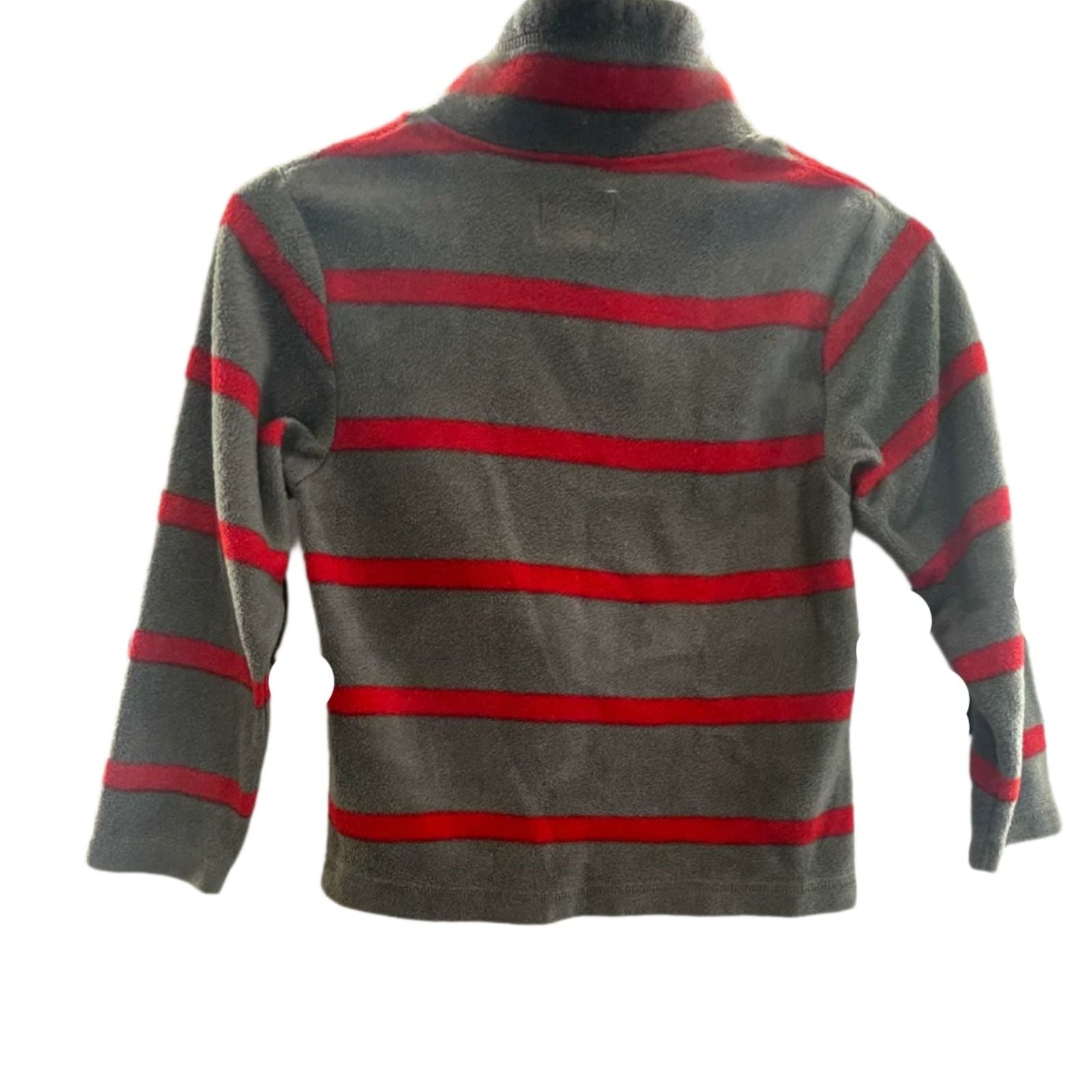 Used Children's Place Boys Pullover - Striped Zip-Up | Gray | 5/6