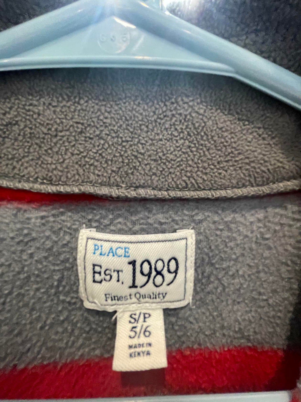 Children's Place Kids Pullover Zipper Striped - Gray  - 5/6 - Very Good - Pic 4