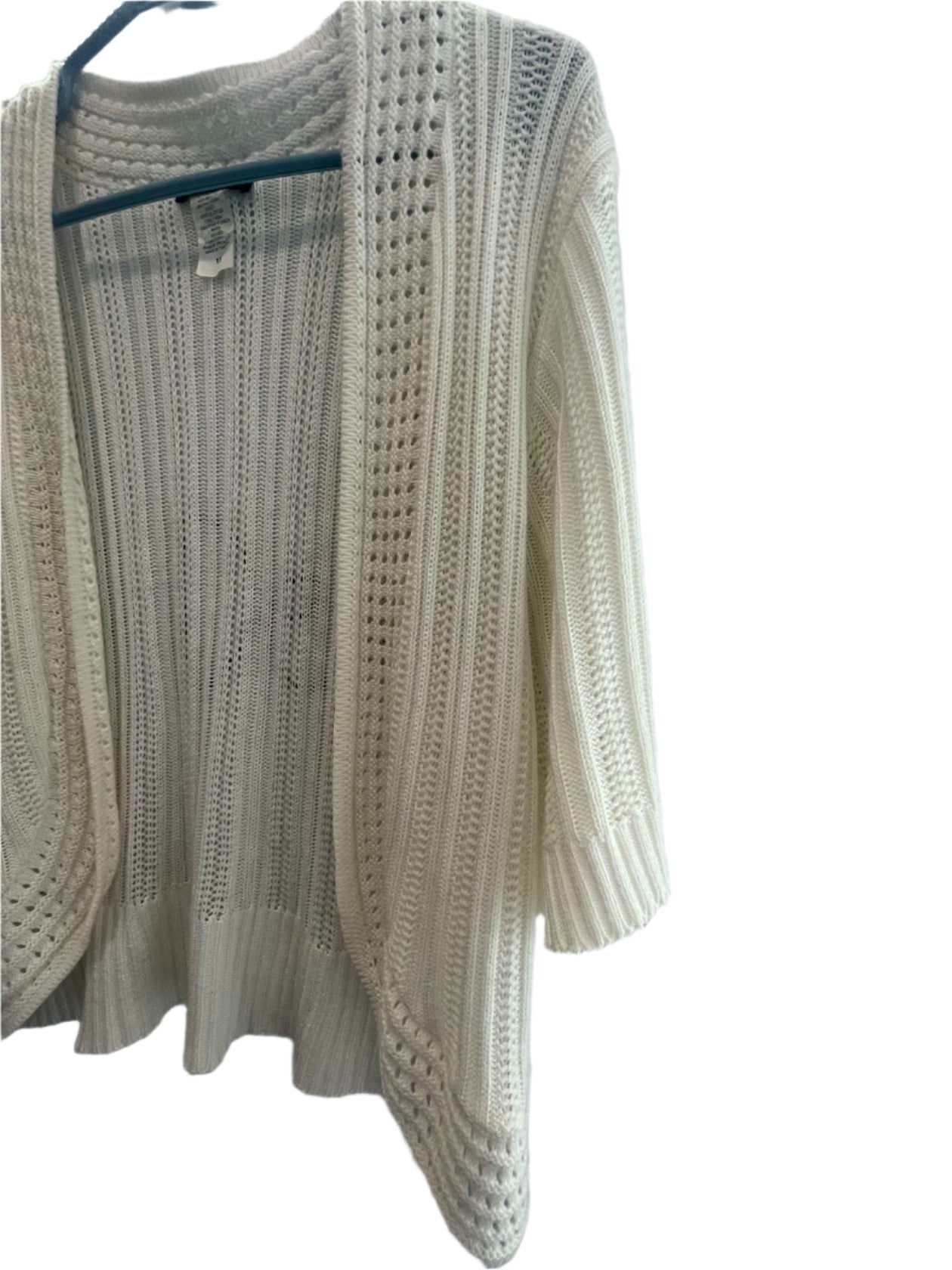 Intriguing Threads Womens Cardigan Half-Sleeve No Closure - White - 1X - Very Good - Pic 4