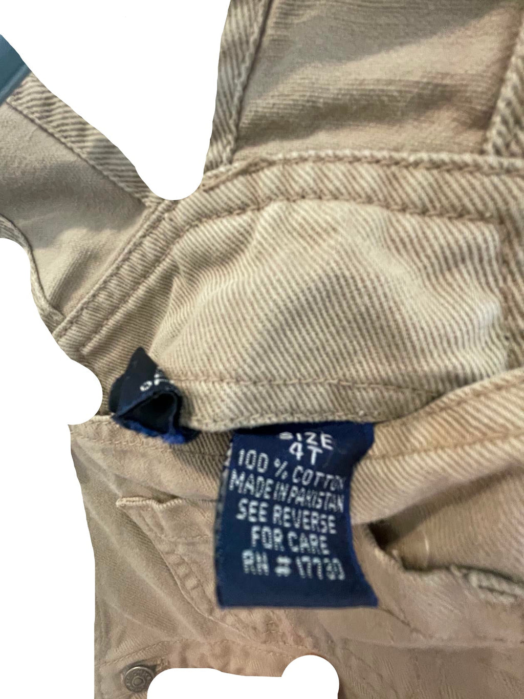 Unisex boys and girls Cherokee Khaki Overalls sz 4t 100 cotton - Very Good - Pic 7